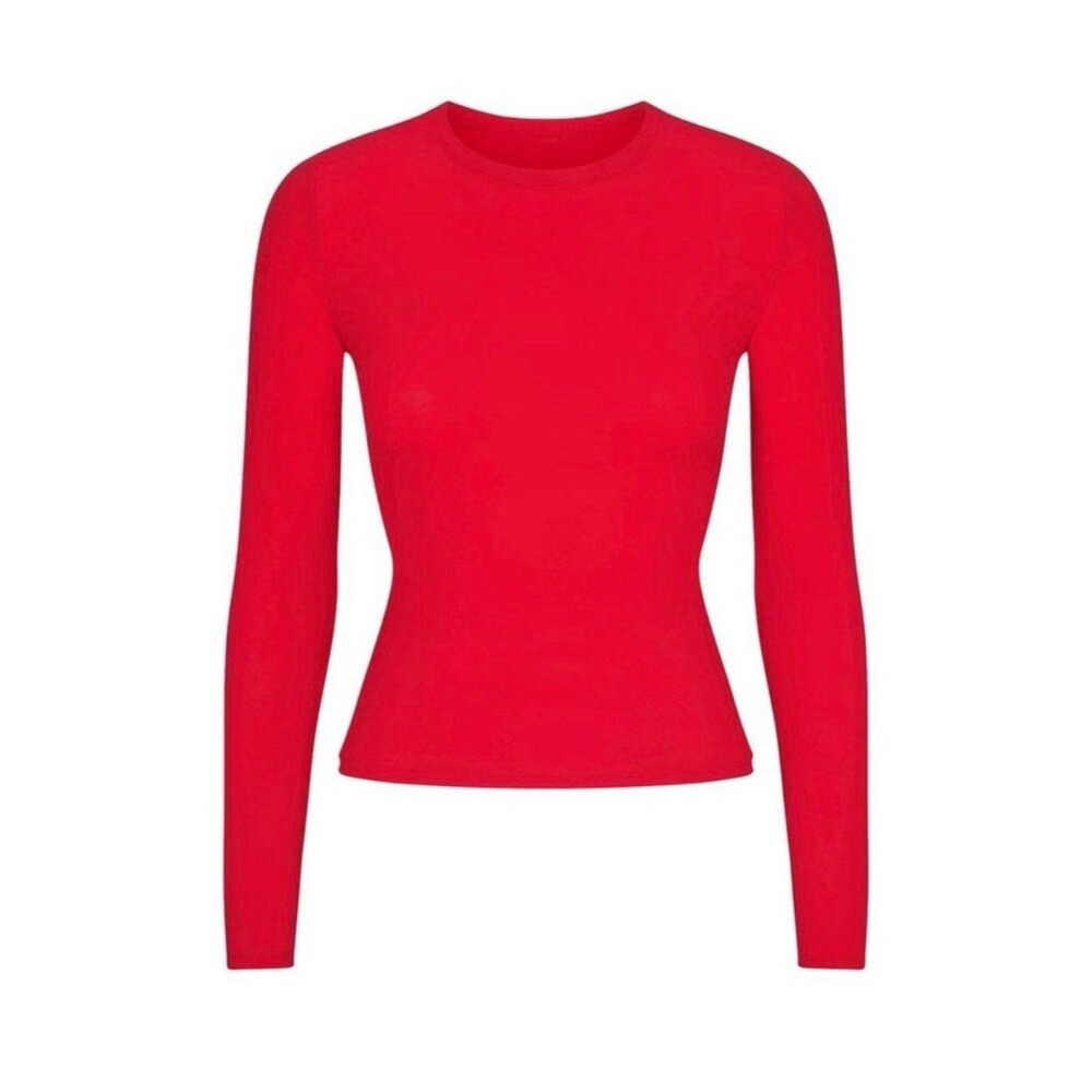 Skims Fits Everybody Long Sleeve T-Shirt Cherry
